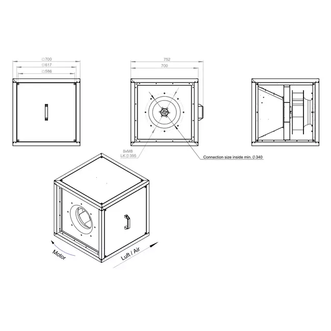 Boxfläkt motor externt luftflöde - MPC T 400 D4 I K 01