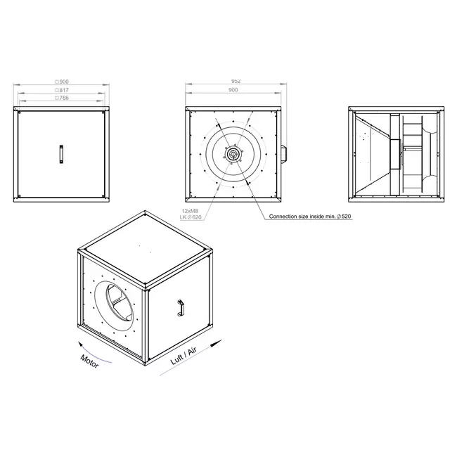 Lådfläktmotor luftflöde utomhus - MPC T 630 D4 K01