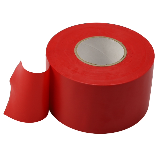 PVC-tejp röd 50 mm bred - rulle 33 m