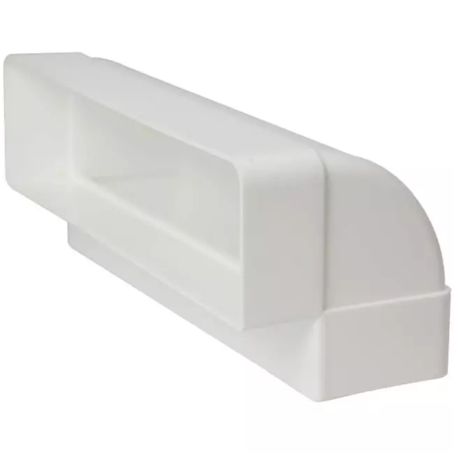 Rektangulär böj av plast vertikal 90° Ø 125 mm - 220x55 mm KLV25-90