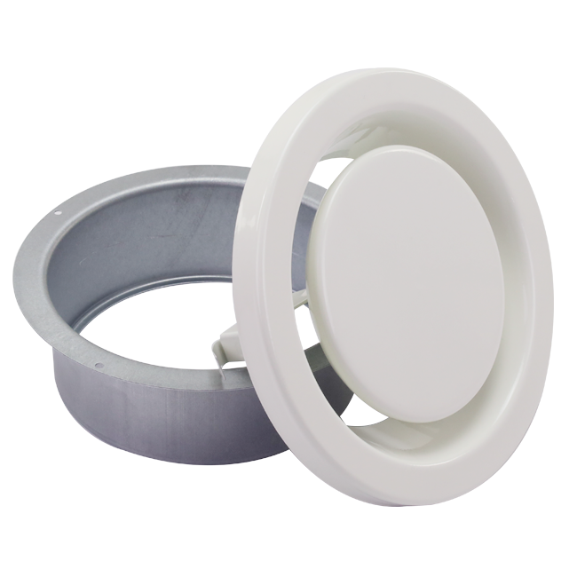 Ventilationsventil 125 mm med metallfjädrar - EAV-C125 RAL9010