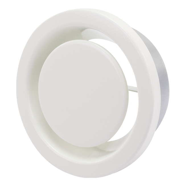 Ventilationsavgasventil 160 mm med metallfjädrar - EAV-C160 RAL9010