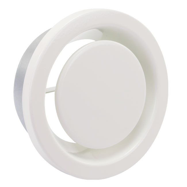 Ventilationsavgasventil 160 mm med metallfjädrar - EAV-C160 RAL9010
