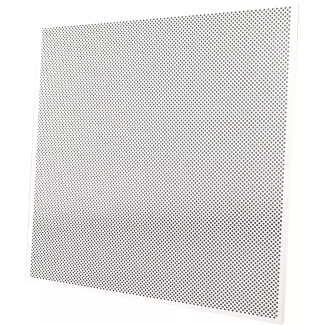 Perforerad takplatta 600 x 600 mm för infällning i systemtak - RAL9010