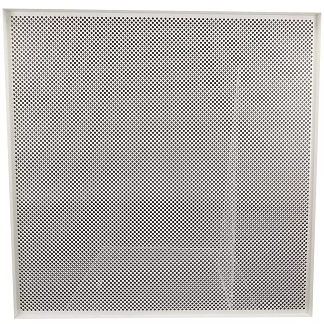 Perforerad takplatta 600 x 600 mm för infällning i systemtak - RAL9010