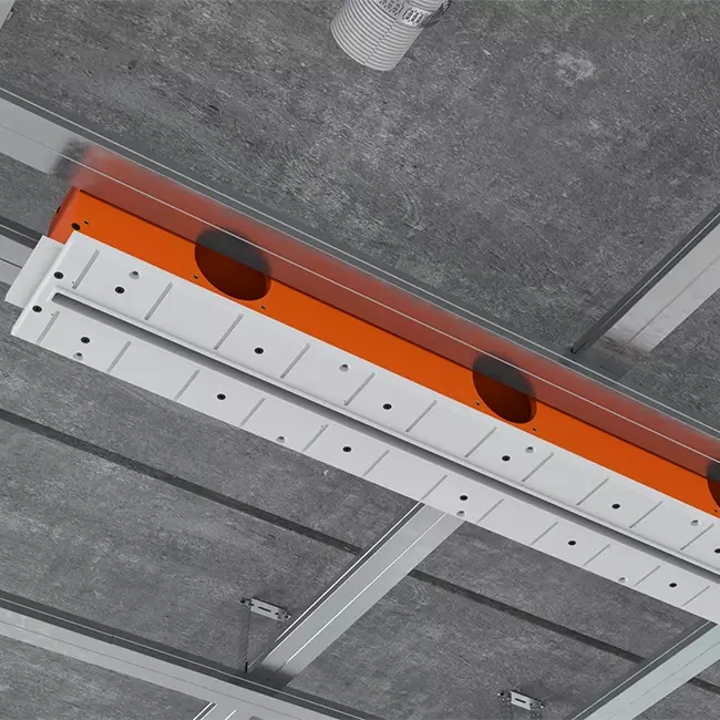 Ergovent ramlöst spaltdiffusor 600 mm med anslutningsdiameter 75 mm - profil