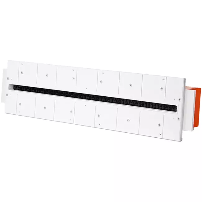 Ergovent ramlös slitsdiffusor 600 mm med anslutningsdiameter 75 mm - profil (vertikal)
