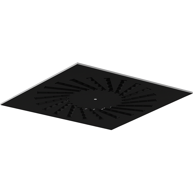 Virveldon stål med justerbara deflektorer - 400x400 mm - RAL 9005
