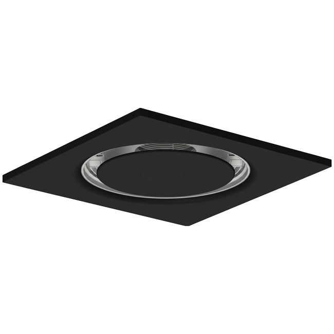 Takluftdon stål runt luftutlopp för till- och frånluft 595x595 mm - 160 mm - RAL 9005