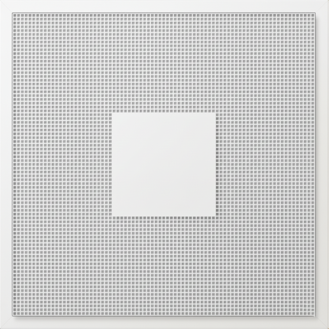 Perforerat takdon för till- och frånluft 595x595 mm - 125 mm - RAL 9016