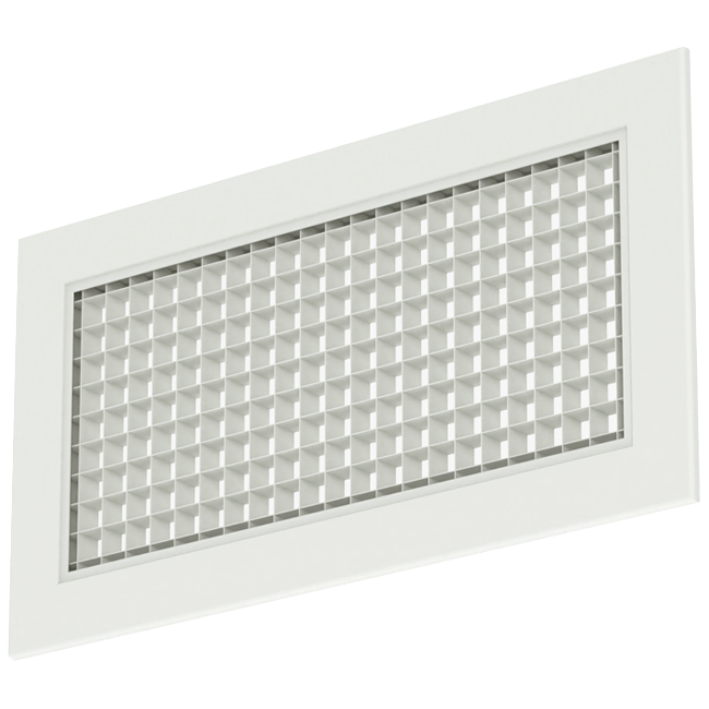 Vägggaller av aluminium med fast galler - med friktionsfjädrar - 600x300 mm - RAL 9010