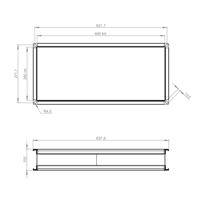 Flexibel anslutning 600 x 250 - VS 6025