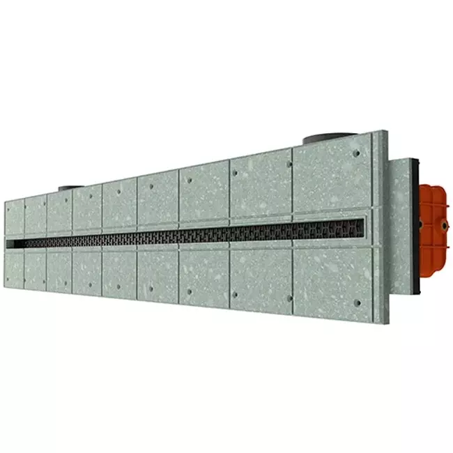 Ergovent putsbar ramlös linjär ventilationsgaller 1000 mm med anslutningsdiameter 75 mm – profil