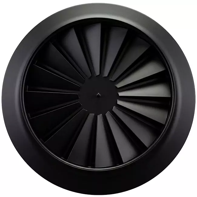 Virvelkupa rund 125 mm med central skruv - SWR125 RAL9005 30% glansig