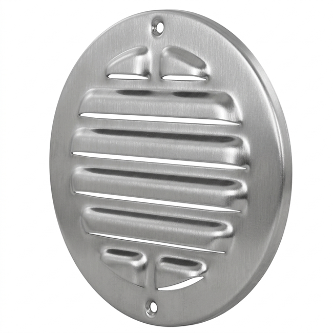 Utvändigt galler runt 125 mm RVS304