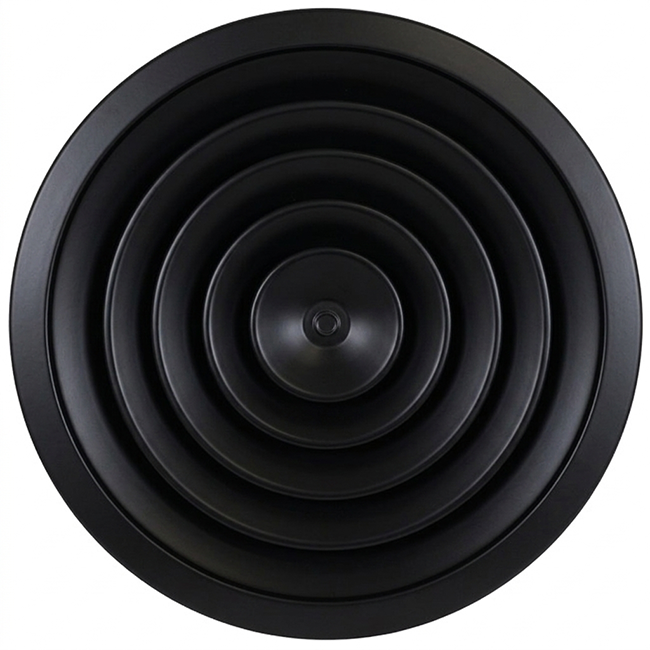 Takdiffusor rund med fast mönster Ø 300 mm - RAL9005 30% glans