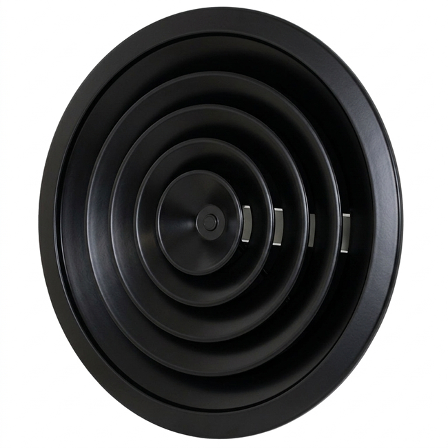 Takdiffusor rund med fast mönster Ø 300 mm - RAL9005 30% glans