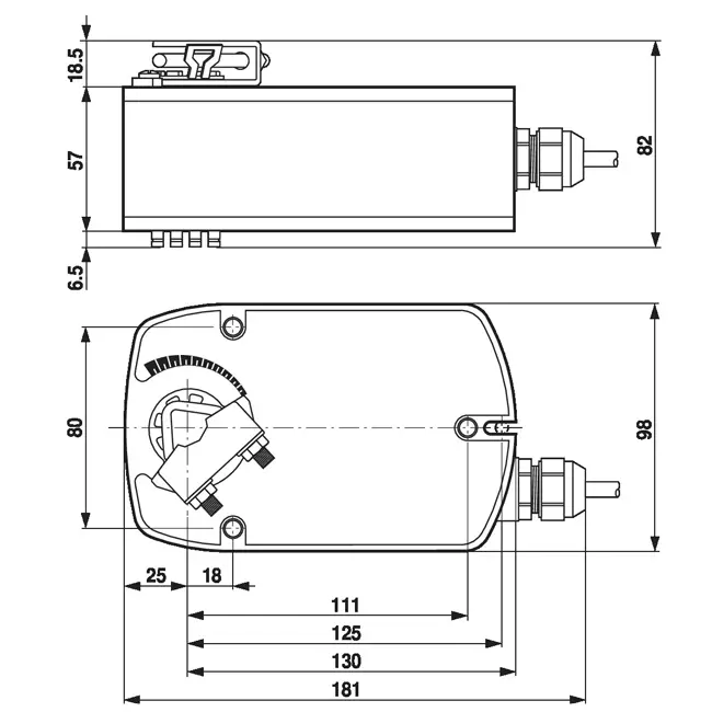Belimo modulerande ventilställdon med fjäderåtergång 24V - 2-10V - MP-Bus - 4 Nm - LF24-SR
