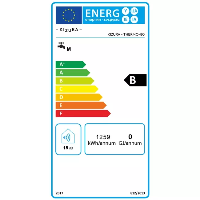 Kizura elektrisk varmvattenberedare 80L