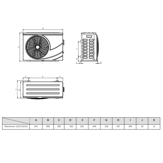 Kizura Maxinverter-21S poolvärmepump 230V R32 21,2 kW