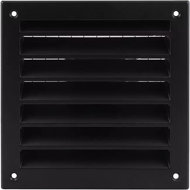 Ytterväggsgaller i aluminium 100x100 mm - RAL 9005