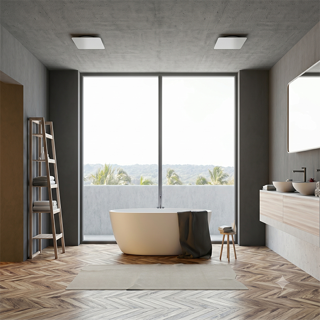 ClimaConnect Design-ventil, fyrkantig, Ø 125 mm – vit