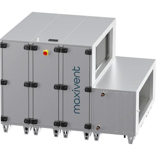 Maxivent WTW luftbehandlingsaggregat med värmehjul 5000 m³/h med DX-batteri, horisontellt till vänster – RHE 5000 H ODJL T 01