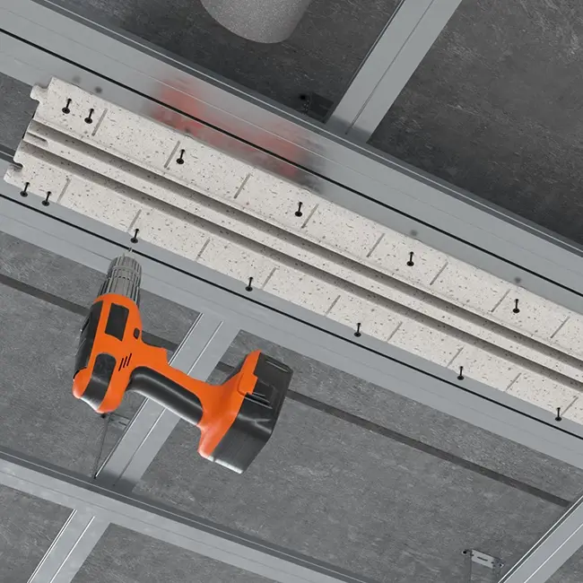 Ergovent infällbart ramlöst linjegaller 1050 mm med anslutningsdiameter 125 mm – luftkonditionering – 2 slitsar