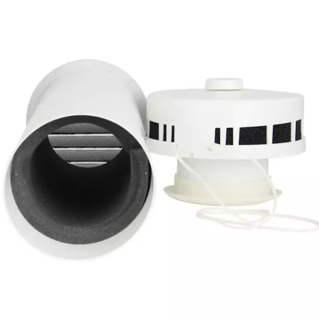 Isolerad fasadventil för naturlig ventilation Ø 100 mm SPK2-100