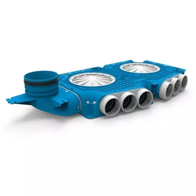 Vent-Axia Uniflexplus kompositfördelare 15 x Ø 69 mm med vertikal tapp Ø 125 mm