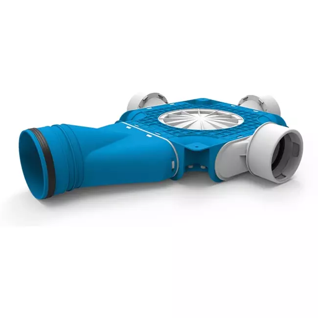 Vent-Axia Uniflexplus kompositfördelare 3 x Ø 90 mm med horisontell tapp Ø 125 mm