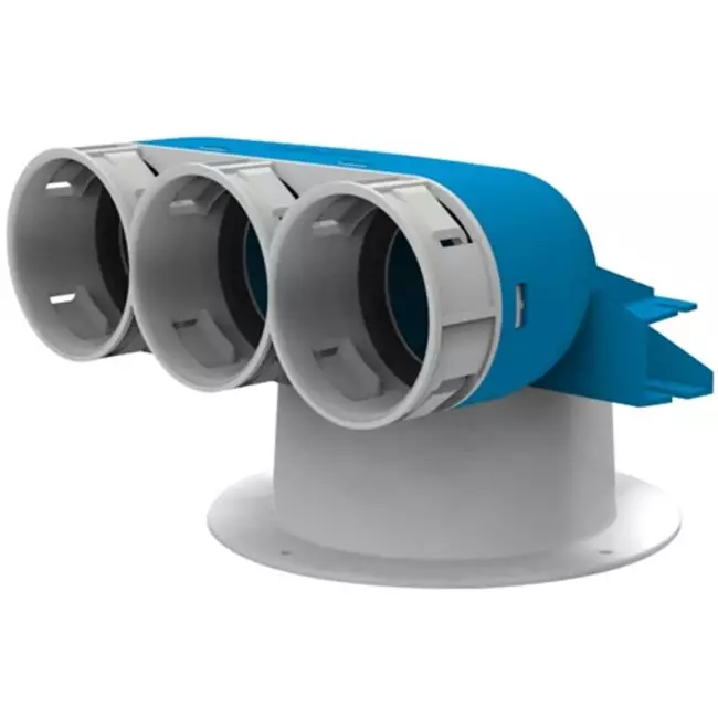 Vent-Axia Uniflexplus fläktkollektor 3 x Ø 69 mm med tapp Ø 125 mm