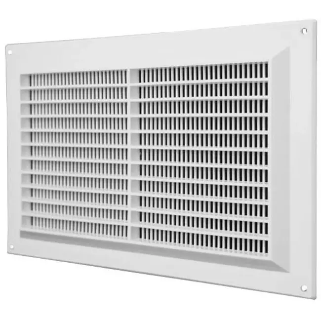 Rektangulärt ventilationsgaller med galler 250x170, vit  - VR2517