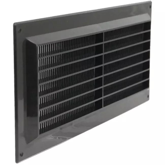 Rektangulärt ventilationsgaller med galler 130x300 , svart - VR1330M