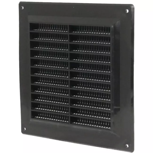 Fyrkantigt ventilationsgaller 150x150 mm , svart - VR1515M