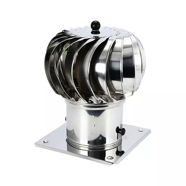 Vinddriven takfläkt Cowl 150 mm RVS inklusive takplåt – 65 m3/h