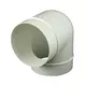 Rund 90° böj av plast, diameter: 125 mm AL125-90