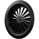 Virvelkupa rund 125 mm med central skruv - SWR125 RAL9005 30% glansig