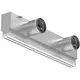 Aluminiumgaller med 1 justerbart mönsterblad – 2000 mm – RAL 9016 + Akustiskt isolerat plenum med luftflödesreglerventil