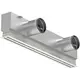 Aluminiumgaller med 1 justerbart mönsterblad – 1500 mm – RAL 9010 + Akustiskt isolerat plenum med luftflödesreglerventil