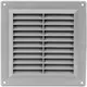 Fyrkantigt ventilationsgaller med galler 150x150 mm, grått - VR1515P