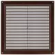 Fyrkantigt ventilationsgaller med grill 250x250 mm, brunt - VR2525B