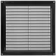 Fyrkantigt ventilationsgaller med grill 250x250 , svart - VR2525M