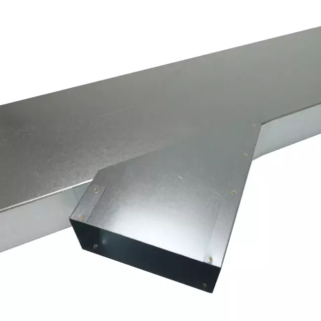 Sidoanslutning 170x80 mm 45 grader för rektangulär insugningskanal