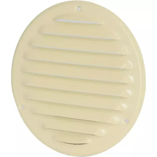 Runt ventilationsgaller av metall Ø 125 mm, beige - MR125Y – RAL1015
