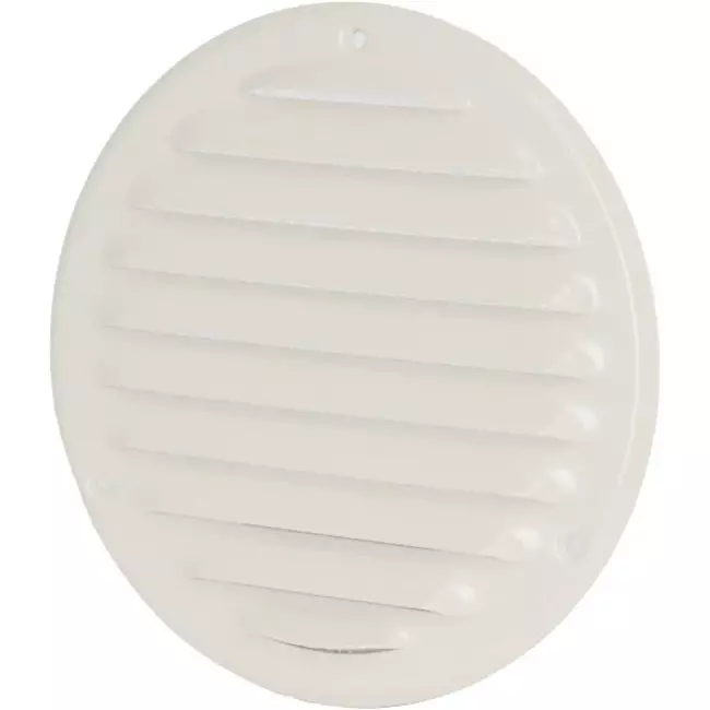 Ventilationsgaller av metall, rund Ø 160 mm,, vit  - MR160 - RAL9016