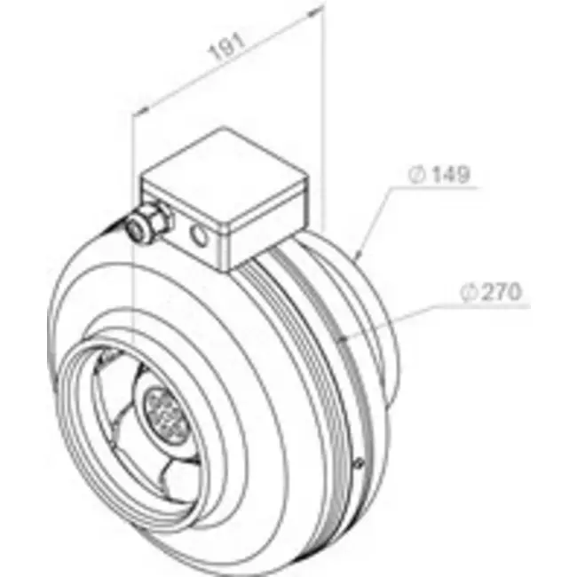 Ruck rörfläkt 440m³/h – Ø 150 mm + elektronisk variabel styrning 1,0 A