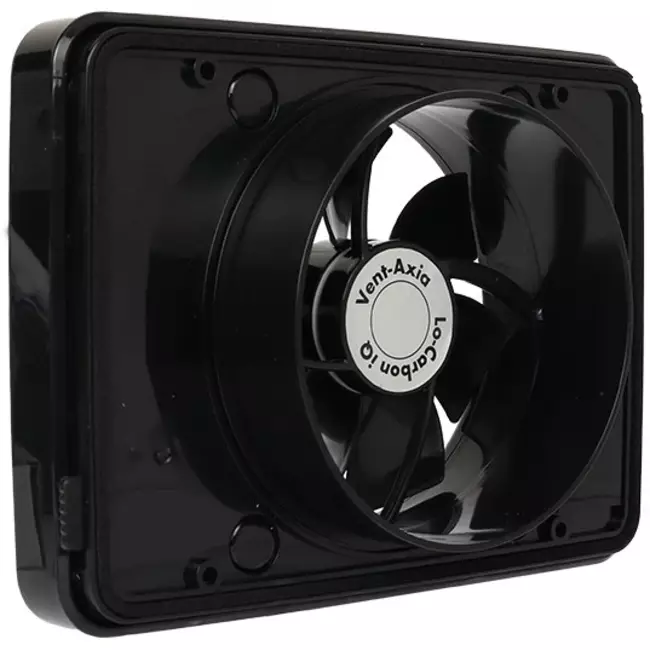 Vent-Axia Lo-Carbon iQ platte design badrumsfläkt SVART Ø 100 - 125 mm