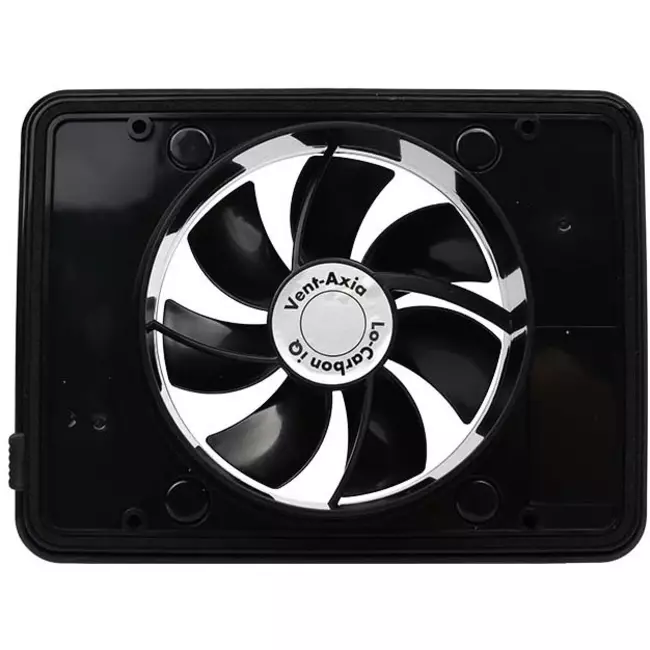 Vent-Axia Lo-Carbon iQ platte design badrumsfläkt SVART Ø 100 - 125 mm