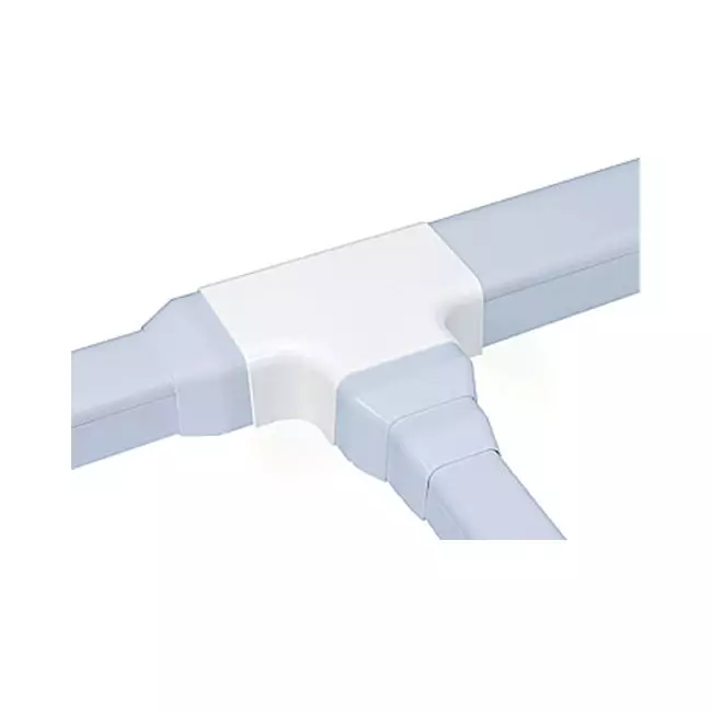 Climaplus luftkonditioneringskanal T-stycke för montering av kanal 125 x 75 mm RAL 9010 VIT